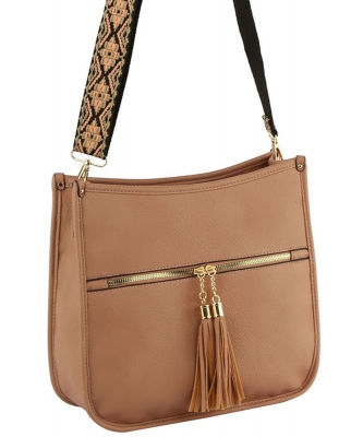Tessel Zip Crossbody Bag with Aztec Guitar Strap DX0163 MAUVE /